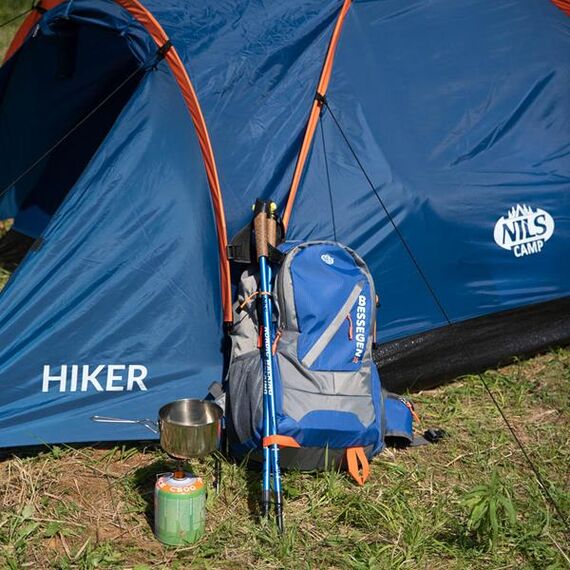 NILS Blue Kije Nordic Walking z regulacją wysokości od 87 do 135 cm niebieskie, 6 zdjęcie