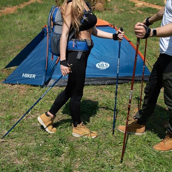 NILS Blue Kije Nordic Walking z regulacją wysokości od 87 do 135 cm niebieskie, 8 zdjęcie