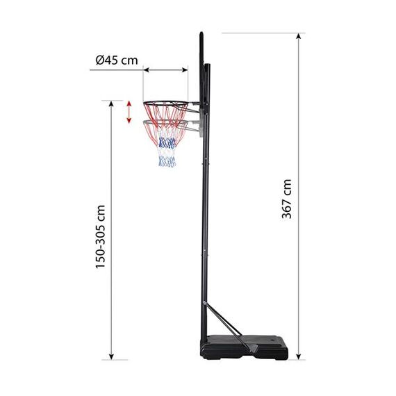 NILS ZDK321 Kosz Do Koszykówki 2,12 - 3,67 m, 3 zdjęcie