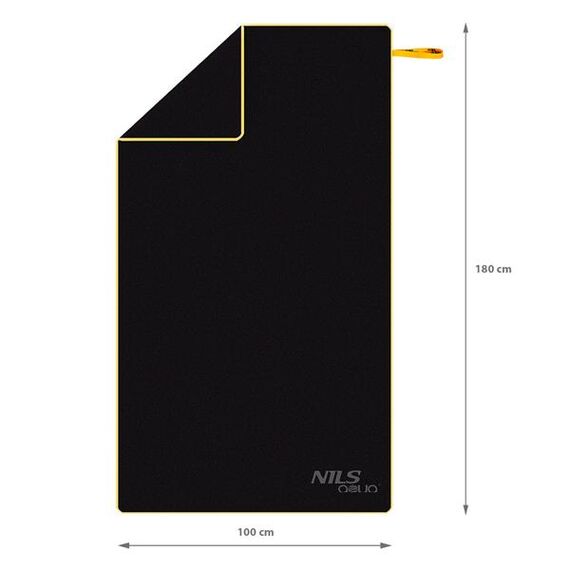 NAR12 Ręcznik Z Mikrofibry 180X100 cm NILS AQUA, Kolor: czarny, Rozmiar: 180 x 100 cm, 10 zdjęcie