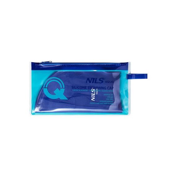 Czepek Silikonowy Jednokolorowy NQC NILS AQUA, Kolor: ciemnoniebieski, 3 zdjęcie