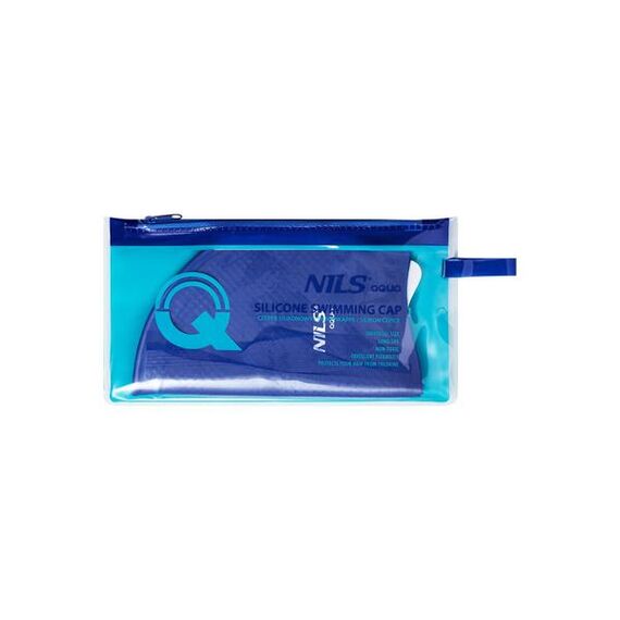 NILS AQUA NQC Jednokolorowy Czepek Silikonowy Dots Aqua, Kolor: granatowy, 3 zdjęcie