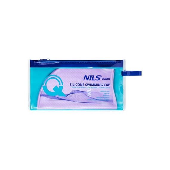 NILS AQUA NQC Jednokolorowy Czepek Silikonowy Dots Aqua, Kolor: fioletowy, 3 zdjęcie
