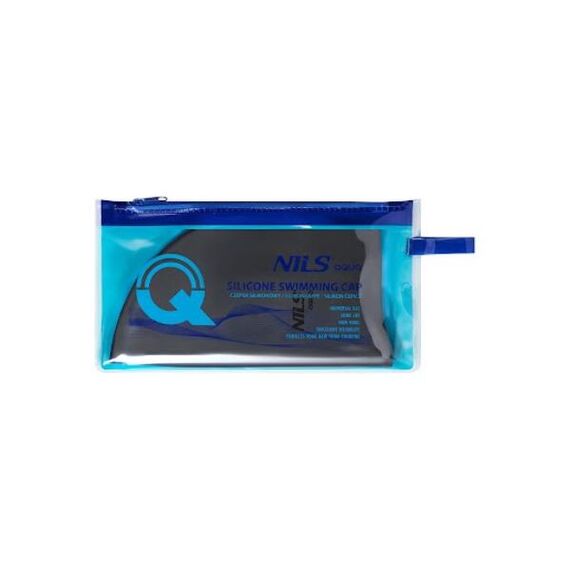 Czepek Silikonowy Jednokolorowy NQC NILS AQUA, Kolor: szary, 3 zdjęcie