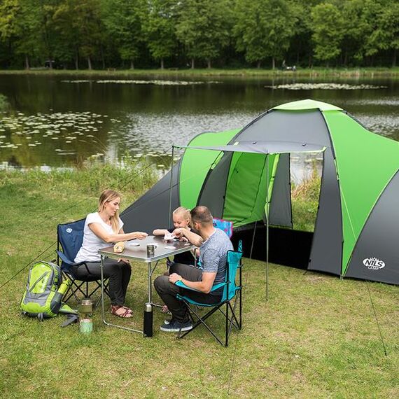 NILS CAMP namiot turystyczny z przedsionkiem rodzinny NC6031 HIGHLAND, Kolor: zielony, 5 zdjęcie