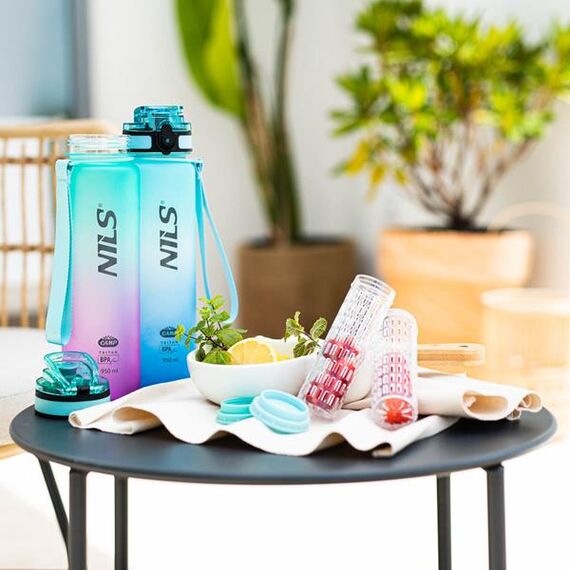 NILS CAMP NCD04 butelka na wodę 950ml tritanowa bidon sportowy niebieska, Kolor: niebieski, 6 zdjęcie