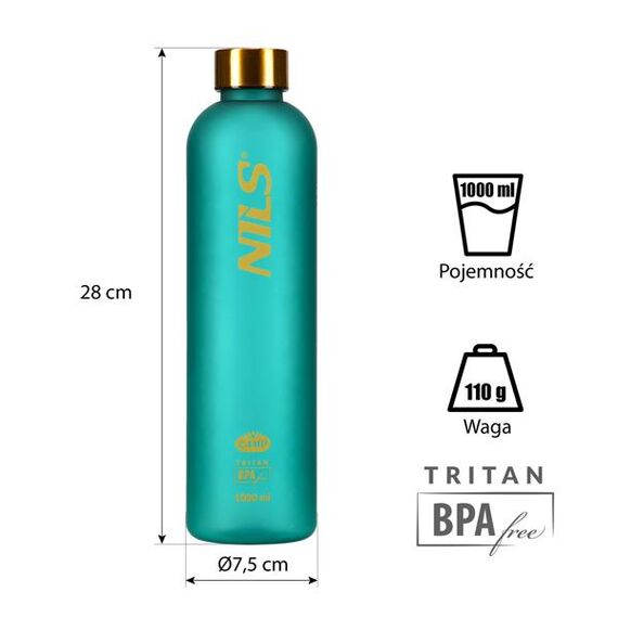 NILS CAMP NCD61 butelka tritanowa turystyczna na wodę 1000 ml zielona, Kolor: zielony, 6 zdjęcie