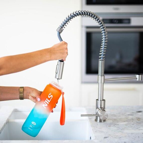 NILS CAMP NCD68 butelka tritanowa butelka na wodę 1000 ml pomarańczowa/niebieska, Kolor: niebieski, 3 zdjęcie