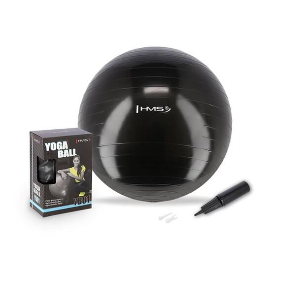 HMS YB01 piłka gimnastyczna fitness do ćwiczeń czarna, Kolor: inny kolor, Rozmiar: 55 cm