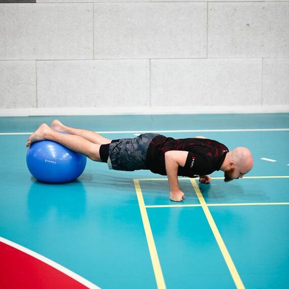 HMS YB01 piłka gimnastyczna fitness do ćwiczeń niebieska, Kolor: niebieski, Rozmiar: 55 cm, 2 zdjęcie