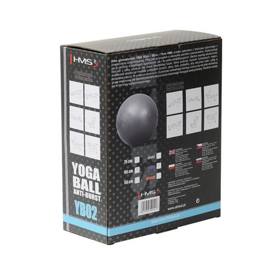 HMS YB02 piłka gimnastyczna fitness z systemem anti-burst 65cm fioletowa, Kolor: fioletowy, Rozmiar: 65 cm, 6 zdjęcie