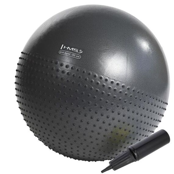 HMS YB03 piłka gimnastyczna do ćwiczeń fitness z wypustkami 75cm czarny, Kolor: czarny, Rozmiar: 75 cm