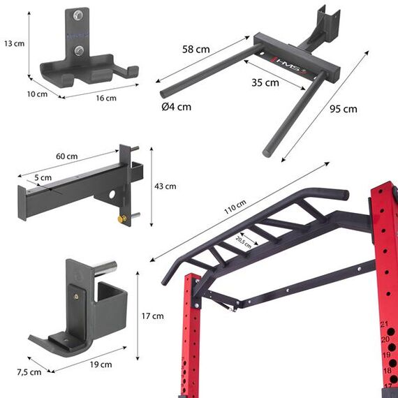 KLT22 Wielofunkcyjna Klatka Treningowa Składana Red HMS, 12 zdjęcie