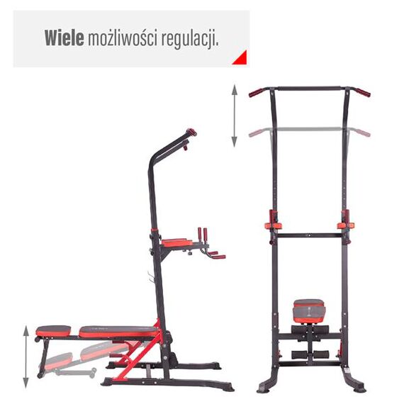 HMS poręcz wielofunkcyjna wolnostojąca z ławeczką do ćwiczeń PWL8324, 4 zdjęcie