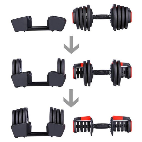 SGR18 Pro Set 3W1 Zestaw Regulowanych Sztangielek 41 Kg HMS, 8 zdjęcie