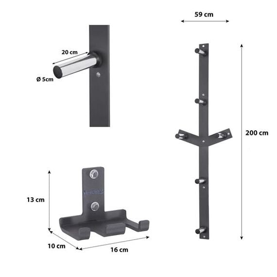 HMS ZESTAW Wieszaków Ściennych Str28 Uchwyt Na Gryfy + Str29 Stojak Na Obciążenia, 5 zdjęcie