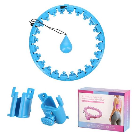 Hula hop z obciążnikiem do ćwiczeń odchudzające HMS FH01 czerwone, Kolor: niebieski, 2 zdjęcie