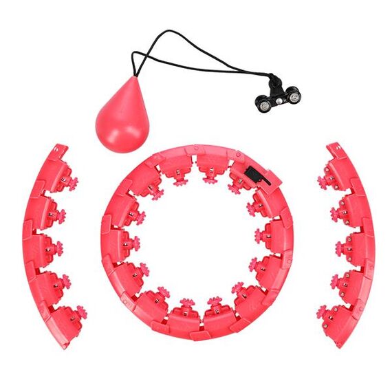 Hula hop z obciążnikiem do ćwiczeń odchudzające HMS FH01 czerwone, Kolor: czerwony, 7 zdjęcie