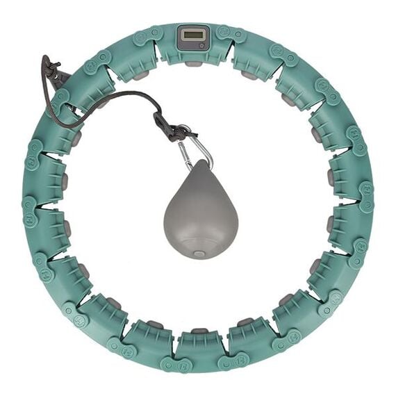 Hula hop odchudzające fitness z obciążnikiem i licznikiem HMS FH03 fioletowe/czarne, Kolor: zielony