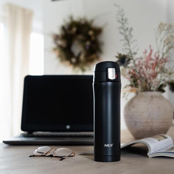 NILS CAMP kubek termiczny 500 ml NCB10 czarny, Kolor: czarny, Pojemność (ml): 500, 3 zdjęcie