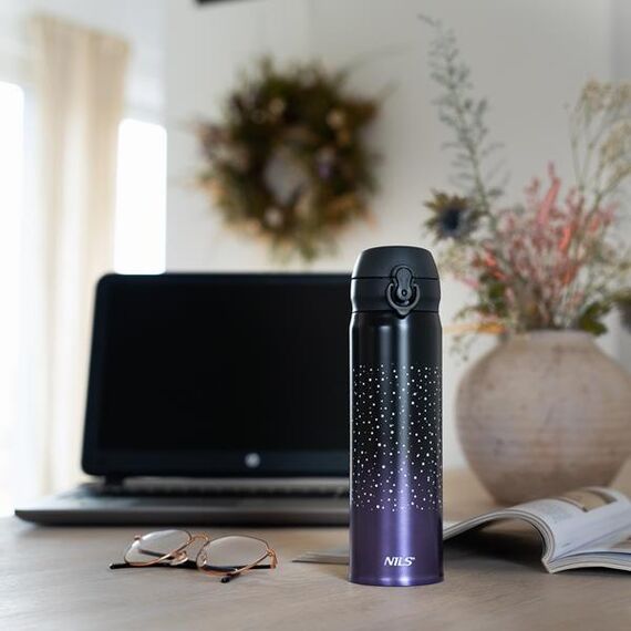 NILS CAMP kubek termiczny turystyczny 450 ml NCB11 fioletowy, Kolor: fioletowy, Pojemność (ml): 450, 3 zdjęcie