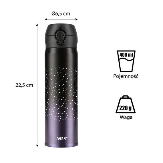 NILS CAMP kubek termiczny turystyczny 450 ml NCB11 fioletowy, Kolor: fioletowy, Pojemność (ml): 450, 5 zdjęcie