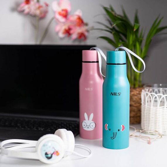 NCB12 Kubek Termiczny Dla Dzieci 500 ml NILS, Kolor: różowy, Pojemność (ml): 500, 13 zdjęcie