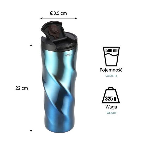 NILS NCB22 Kubek Termiczny 500ml, Kolor: niebieski, 5 zdjęcie