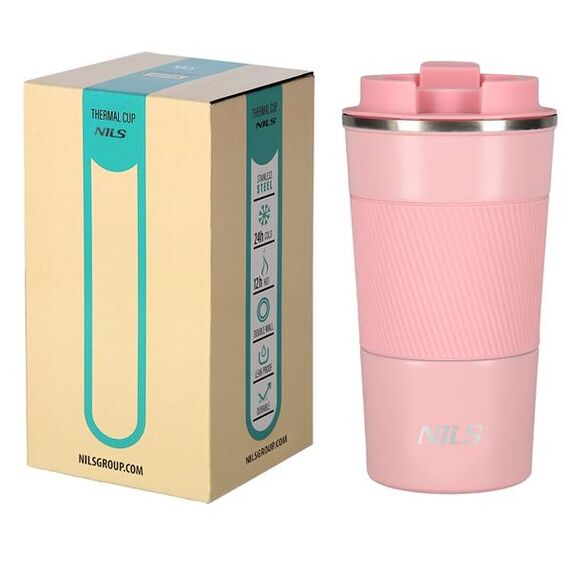 NCC09 Różowy Kubek Termiczny NILS, 2 zdjęcie
