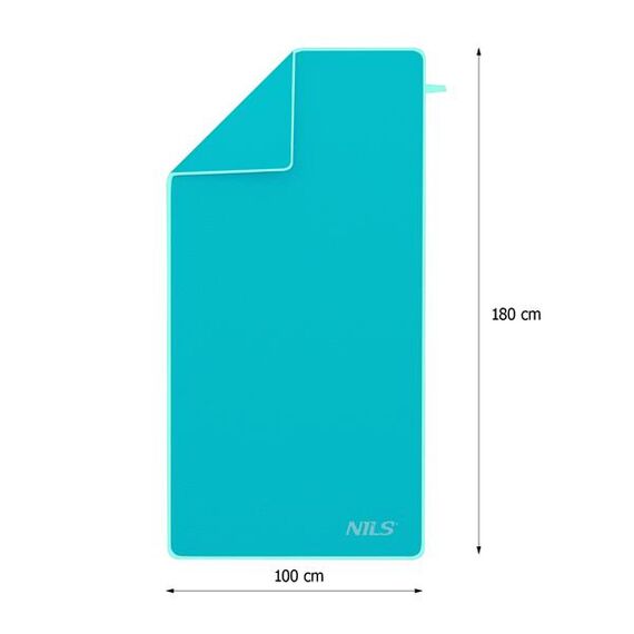 Ręcznik turystyczny szybkoschnący z mikrofirby 180x100cm NILS CAMP NCR12 niebieski, Kolor: morski, 11 zdjęcie