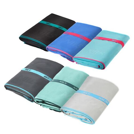 Ręcznik turystyczny szybkoschnący z mikrofirby 200x90cm NILS CAMP NCR13 czarny, Kolor: czarny, Rozmiar: 200 x 90 cm, 13 zdjęcie