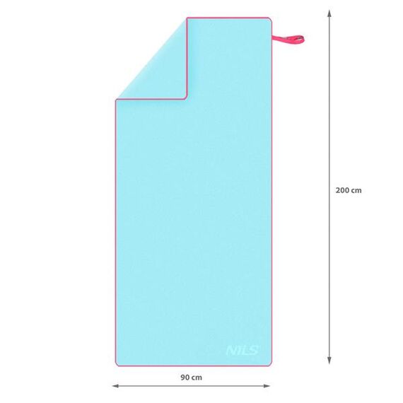 Ręcznik turystyczny szybkoschnący z mikrofirby 200x90cm NILS CAMP NCR13 jasnoniebieski, Kolor: jasnoniebieski, Rozmiar: 200 x 90 cm, 11 zdjęcie