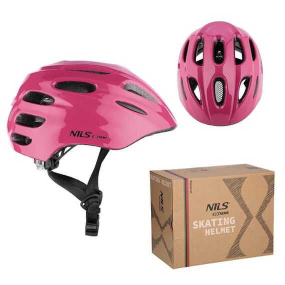 MTW01 Kask Led NILS EXTREME, Kolor: różowy, Rozmiar: XS (43-49 cm), 3 zdjęcie