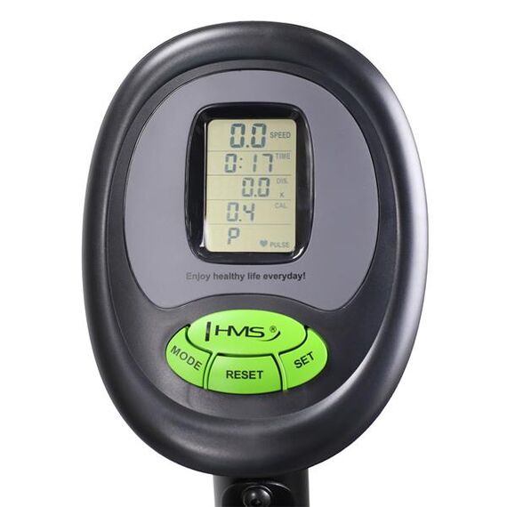 R9259 Plus Poziomy Rower Magnetyczny (9 Kg) Czarno-Zielony HMS, 10 zdjęcie