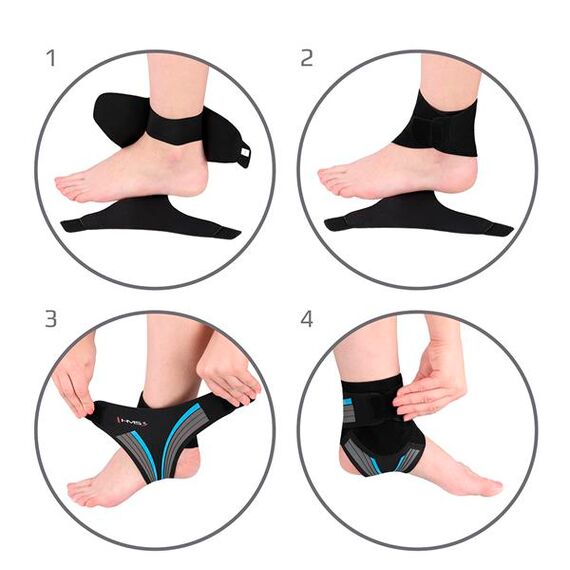 Ściągacz na kostkę Stabilizator S/M SS1826 HMS, Kolor: czarny/szary/niebieski, Rozmiar: L/Xl, 6 zdjęcie Ściągacz na kostkę Stabilizator S/M SS1826 HMS, Kolor: czarny/szary/niebieski, Rozmiar: L/Xl, 6 zdjęcie