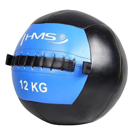 HMS WLB piłka lekarska wall ball do ćwiczeń crossfit fitness 12kg czarna/niebieska, 3 zdjęcie