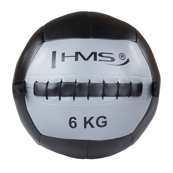 HMS WLB piłka lekarska wall ball do ćwiczeń crossfit fitness 6kg czarna/szara