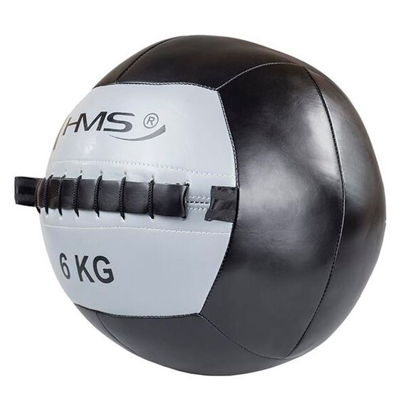 HMS WLB piłka lekarska wall ball do ćwiczeń crossfit fitness 6kg czarna/szara, 3 zdjęcie