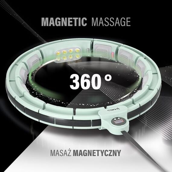 HMS HHM13 Hula Hop z Magnesami I Obciążnikiem + Licznik, Kolor: zielony, 3 zdjęcie HMS HHM13 Hula Hop z Magnesami I Obciążnikiem + Licznik, Kolor: zielony, 3 zdjęcie