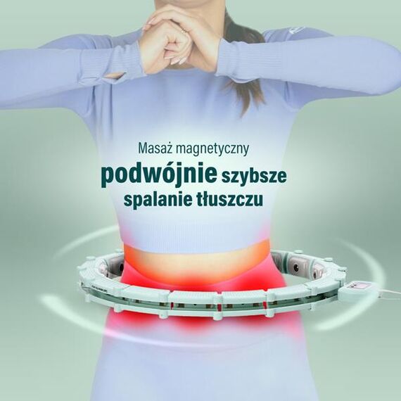 HHM14 Hula Hop Green Z Magnesami I Obciążnikiem + Licznik HMS, 13 zdjęcie