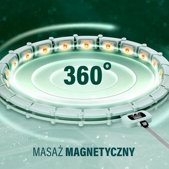 HHM14 Hula Hop Green Z Magnesami I Obciążnikiem + Licznik HMS, 4 zdjęcie