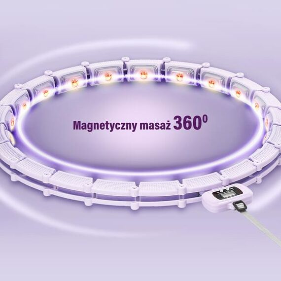 HHM14 Hula Hop Violet Z Magnesami I Obciążnikiem + Licznik HMS, 4 zdjęcie