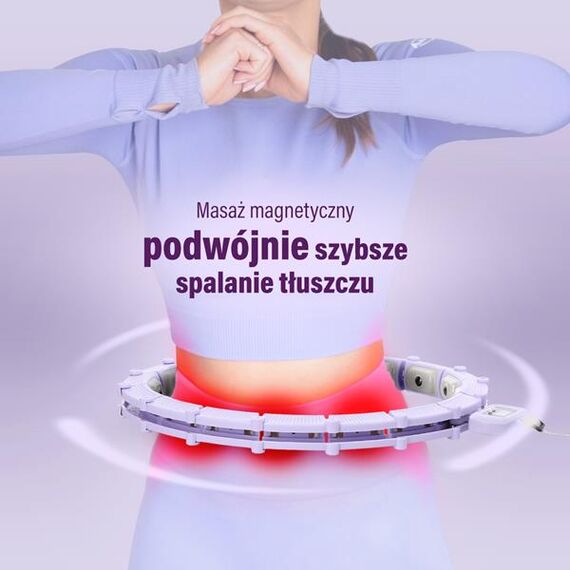 HHM14 Hula Hop Violet Z Magnesami I Obciążnikiem + Licznik HMS, 9 zdjęcie
