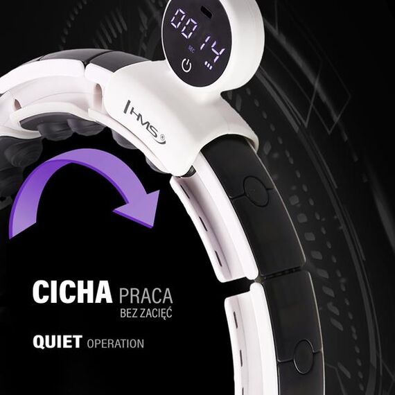 HHM16 Hula Hop White Z Magnesami I Obciążnikiem + Licznik HMS, Kolor: biały, 12 zdjęcie