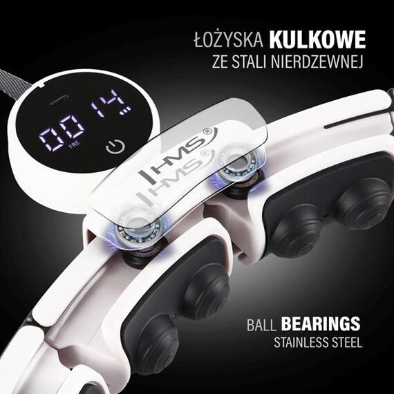 HHM16 Hula Hop White Z Magnesami I Obciążnikiem + Licznik HMS, Kolor: biały, 13 zdjęcie