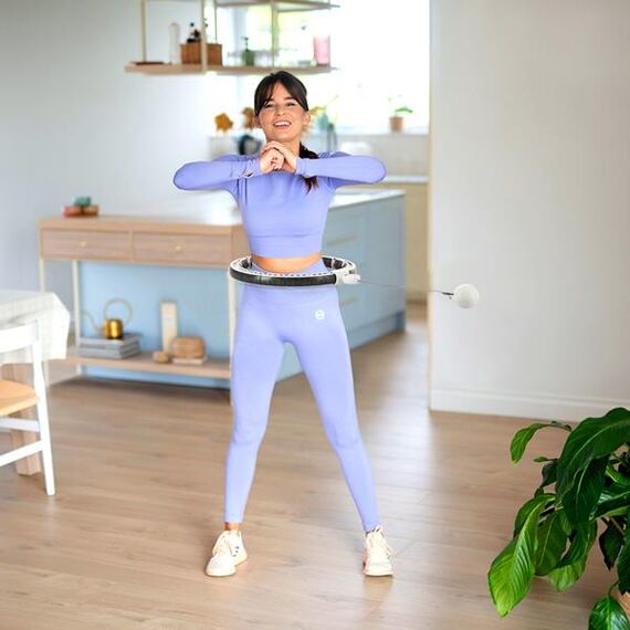 HHM16 Hula Hop White Z Magnesami I Obciążnikiem + Licznik HMS, Kolor: biały, 17 zdjęcie