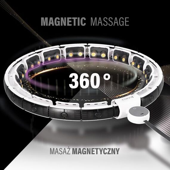 HHM16 Hula Hop White Z Magnesami I Obciążnikiem + Licznik HMS, Kolor: biały, 3 zdjęcie