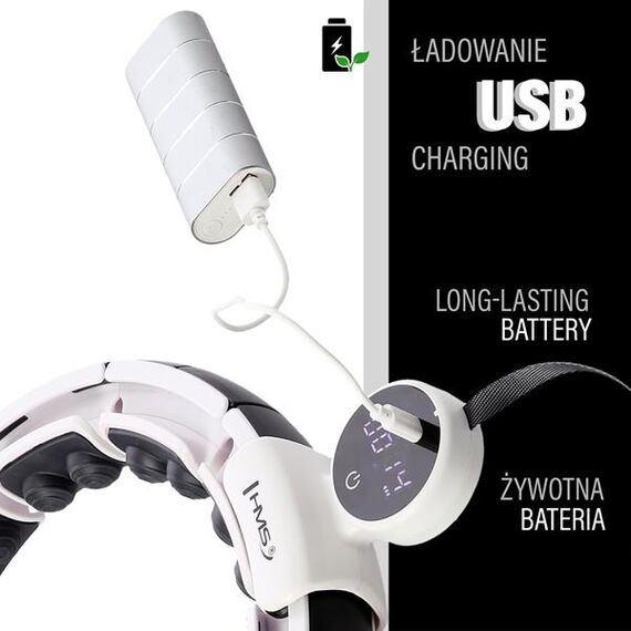 HHM16 Hula Hop White Z Magnesami I Obciążnikiem + Licznik HMS, Kolor: biały, 7 zdjęcie