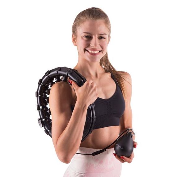 HHW01 Hula Hop Black Z Wypustkami I Obciążnikiem HMS, Kolor: czarny, Waga: 1,25 kg, 4 zdjęcie