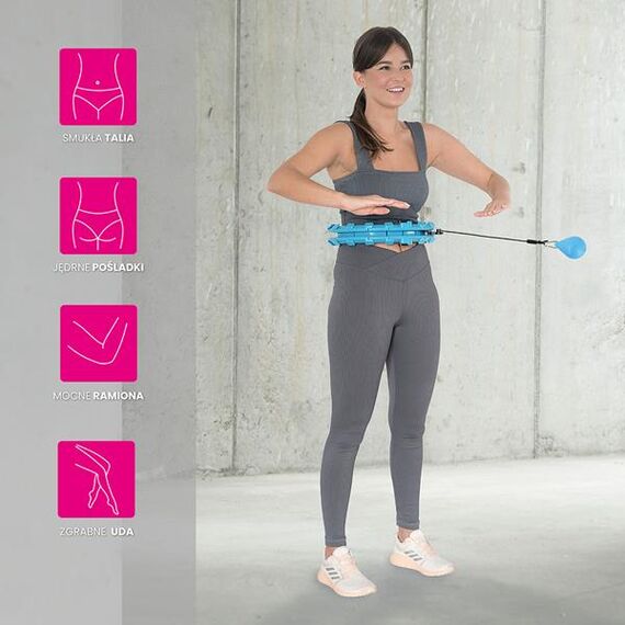 HHW01 Hula Hop Blue Z Wypustkami I Obciążnikiem HMS, Kolor: niebieski, Waga: 1,25  kg, 17 zdjęcie